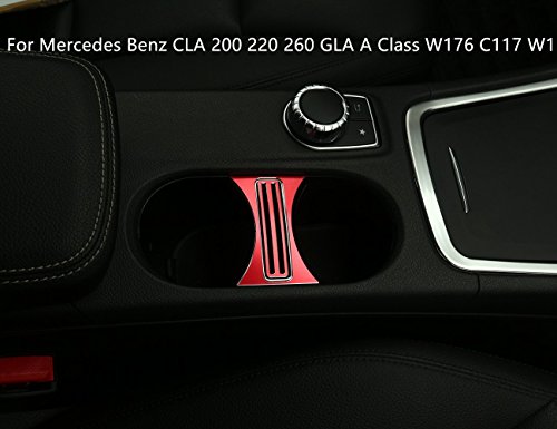 Accesorios de aleación de aluminio para decoración interior de carbono, accesorios de tapa, accesorios (rojo) para CLA 200 220 260 GLA Clase A W176 C117 W117