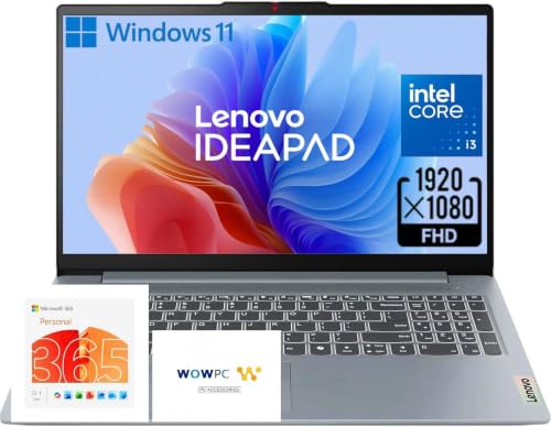 Image of Lenovo 15.6 inch FHD Business Laptop, 8-Core Intel Core i3-N305, 8GB DDR5, 128GB SSD, Numeric Keypad, Thin & Lightweight, Win 11 with Microsoft 365