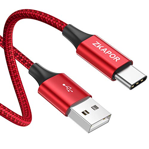 ZKAPOR USB Typ C Kabel, [2M/6.6FT] 3A Typ C Ladekabel und Datenkabel Fast Charge Sync Schnellladekabel für Samsung Galaxy S10 S9 S8 Plus, Huawei P30 P20, Sony Xperia XZ, Google Pixel usw