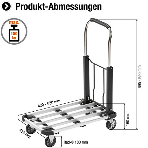 Black Decker Faltbarer Rollwagen - Transportwagen - Max. 90 KG - Höhenverstellbarer Griff - 61.4 x 37x3 x 89.4 cm - Orange Black Decker Faltbarer Rollwagen - Transportwagen - Max. 90 KG - Höhenverstellbarer Griff - 61.4 x 37x3 x 89.4 cm - Orange