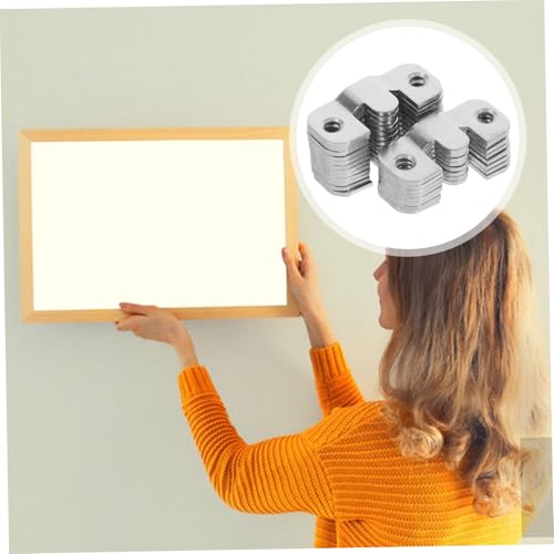 Image of Veemoon 20pcs Interlocking Flush Mount Bracket Hooks for Picture Hanging Heavy Duty Photo Frame Connectors Wall Mount Hardware for Home and Gallery Use