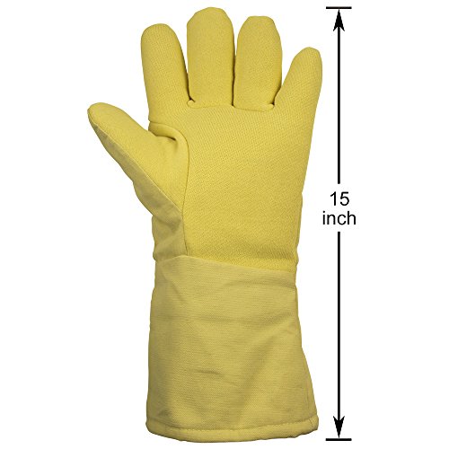 ThxToms 932°F Heat Resistant and Level 4 Cut Resistant Kevlar Work Gloves 15" , 1 Pair