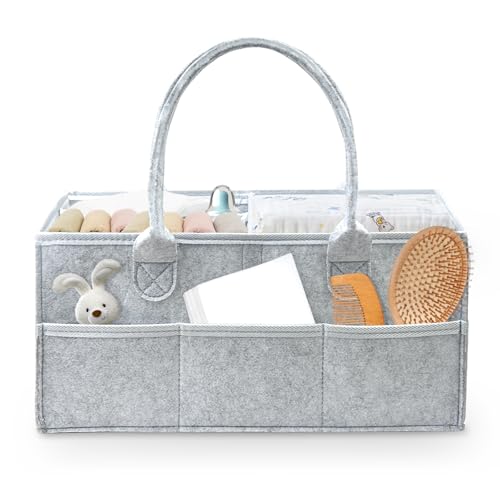 Baby Diaper Caddy Organizer and Storage,Diaper Bag Tote,Baby Gift Basket,Baby Clothes,Nursery Storage Bin and Car Organizer,Newborn Essentials Must Haves