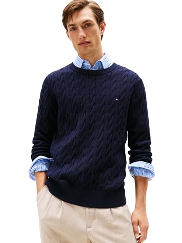 Tommy Hilfiger Men's Cotton Cable Crew Neck...