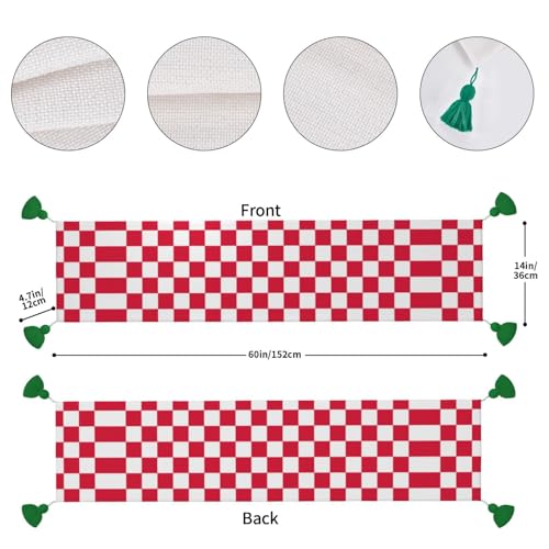Chemin de table en lin anti-rayures pour napper une table de Noël - 5