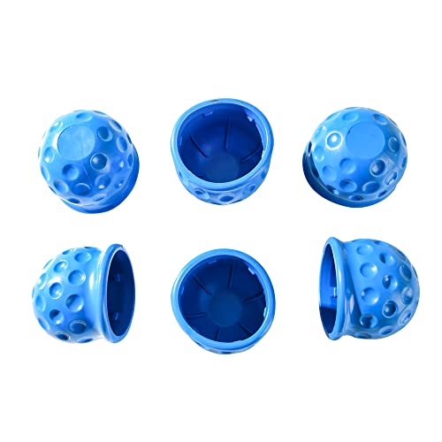 Feuunly 6 Piezas Tapa Protectora De Acoplamiento De Remolque, Cubierta De La Cubierta del Enganche De Remolque De 50 mm, Cubierta De Goma Que Protege La Cubierta del Enganche De Remolque (Azul) Cover
