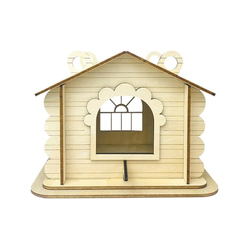 Casetas para pájaros para exteriores, madera natural, para balcón, jardín, terraza, parque, árbol de alimentación y anidación