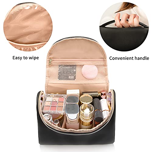 Travel Makeup Bag, Ethereal Cosmetic Bag for Women Large Capacity Makeup Organizer Bag Vegan Leather Makeup Brushes Bag Waterproof Toiletry Bag for Women