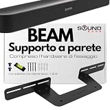 Supporto Soundbar Soundbass per Sonos Beam, Compatibile con Sonos Beam Sound Bar di Prima e Seconda Generazione, Include Tutto l'Hardware di Montaggio Necessario, Staffa di Montaggio, Nero