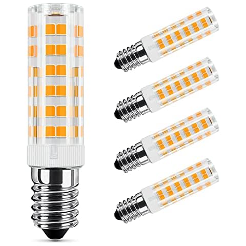 HiBay 5X E14 LED Light Bulb Warm White 3000K, 7W Small Edison Screw(SES) Bulbs Equivalent 50W Halogen Energy Saving for Cooker, Freezer,Chandeliers,Non-Dimmable Cover