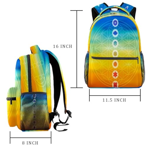 Sac à dos de voyage décontracté multicolore Fleur de Vie