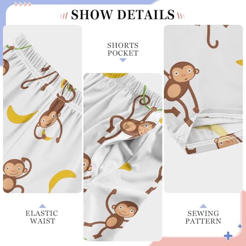 ZZXXB Jumping Monkey Boys Long Pants Soft Trousers Elastic Waist Kids Lounge Bottoms with Pockets S-XL4