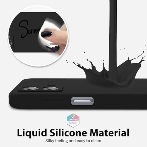 Image of DIZORO Compatible with Motorola g64 5G Back Cover with Upgraded Square Edges for Camera Protection Shockproof Flexible Liquid Silicone Mobile Phone Case (Black)