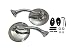 Mota Performance A10303 Polished Stainless Steel 4" Outside Mirrors Swan Neck Style