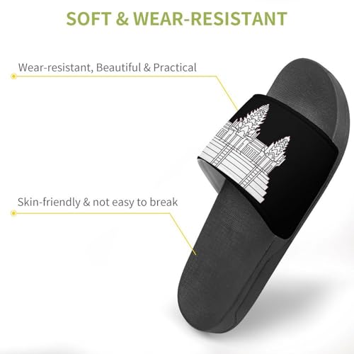 Cambodian Flag Coat of Arms House Sandals Non-Slip Bathroom Slippers Beach Summer Shoes for Men Women3