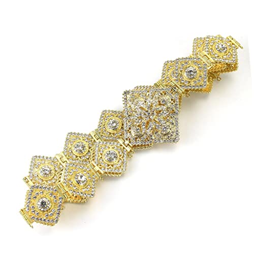 Full Rhinestone Prismatic Moroccan Caftan Belt Metal Waist Chain Ethnic Wedding Bridal Accessories (Color : Gray, Size : 1)