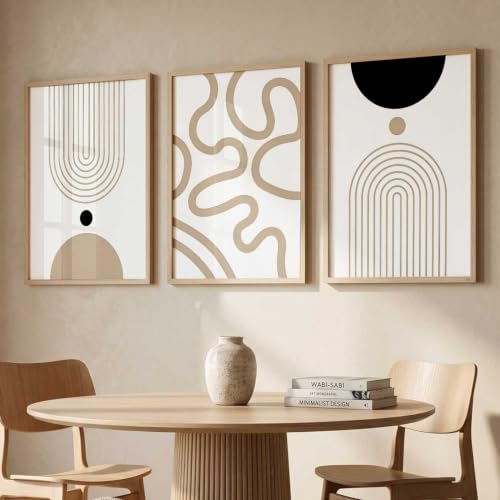Image of kotart Boho Art Home Decoration Paintings With Frame For Living Room Bed Room Hotel Wall Decor Digital Reprint Set of 3 (13X17 inch)