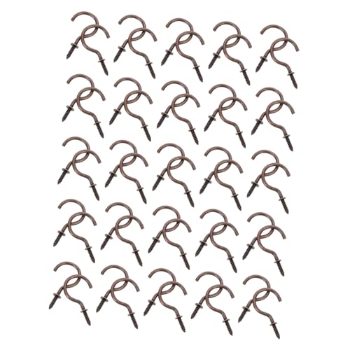 FONDOTIN 50 piezas Ganchos de Tornillo de Resistentes para Techo y Pared Gancho Metálico para Colgar Plantas y Objetos Pesados Interiores y Exteriores
