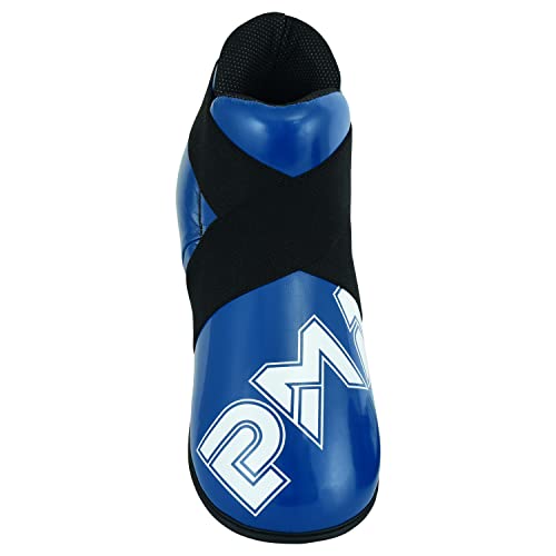 Bottes de compétition semi-contact en vinyle bleu brillant Playwell Taille M
