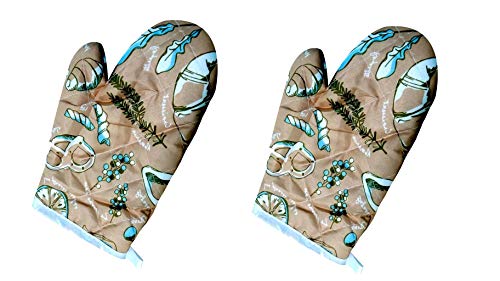 Craftale® Cotton Oven Glove Microwave Oven Heat Resistant Mitts Non-Slip Kitchen Cooking BBQ Potholders Oven Mitts Baking Microwave Gloves – Multi Color & Multi Design (Pack of 2)