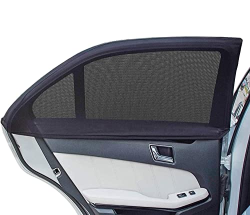 Image of 4 PCS Car Window Sun Shade Breathable Mesh Side Window Covers with UV Protection, Car Mosquito Net Curtain for Baby, Family & Pets, Fits Most Cars