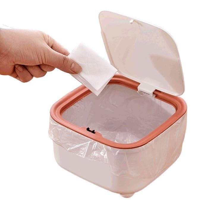 Poubelle de bureau à pression pour cacher vos petits déchets de table