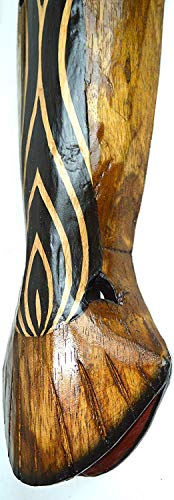 20" Pair Of Giraffe And Zebra Hand Carved Tribal Head Masks #TOP2