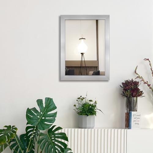 Image of Ruomeng Wall Mirror Rectangle Decorative Mirror 12x16 Inch, Nickel