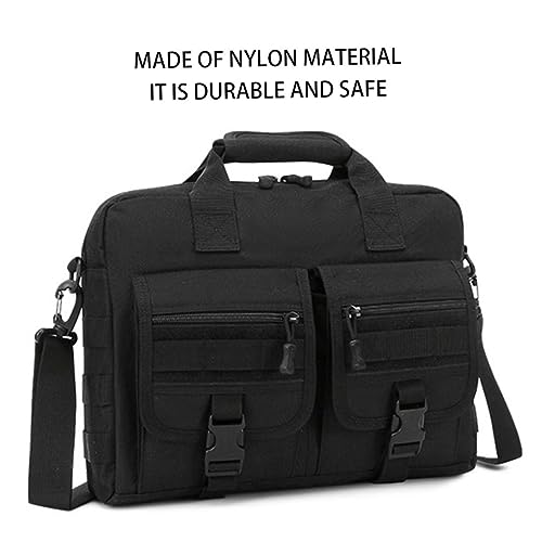 Bolso bandolera de nylon para laptop camuflaje negro miniatura 5
