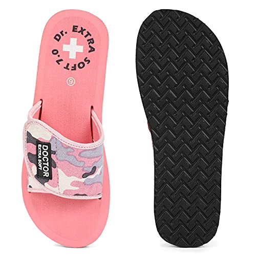 DOCTOR EXTRA SOFT Women's Camo Care Orthopaedic and Diabetic Adjustable Strap Super Comfort Dr Sliders Flip-flops and House Slippers OR-D-54