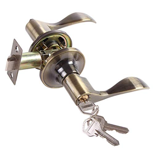 Ohuhu Keyed Door Knob Lever With Lock And Key, Wave Lever Entry Door Handle Knob Lock With Key Leverset Lockset Satin Nickel Door Lever, Door Knobs, Door Handle, Lever Door Handle #TOP1