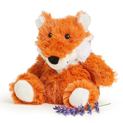 Image of warmies Junior Microwavable & Weighted Stuffed Animals, Fox - Heated Stuffed Animal Plushie for Warmth & Comfort - Cute Soft Plush Toys for Adults & Children (Boys, Girls, Babies & Toddlers)