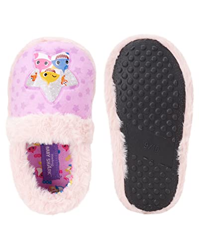 Nickelodeon Toddler Girls’ Baby Shark Slippers - Plush Fuzzy Slippers (Toddler), Size 5-6, Purple Baby Shark #TOP4