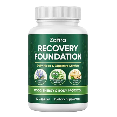 MEMOCORE Zafira Organics Saffron Supplements Zafira Recovery Foundation Capsules for Daily Wellness Support with Saffron Extract Magnesium Bisglycinate Ginger Zinc Vitamin D3 & B12 60 Capsules