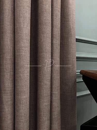Fon Perde Natural Keten Ultra Dökümlü Lüx Perdelik 250 x 270 Açık Kahve