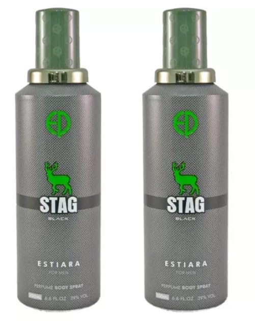 Black Deodorant Spray for Men, 400ml Bottle, Pack of 2 by Estiara-image-0