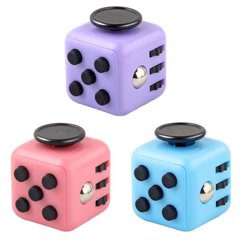 3 Pcs Fidget Toys Cube Toy Anti-Stress Toy Anti-anxiety Toy Sensory Toys Killing Time Finger Toy Stress Relieve Toys Perfect for Classroom Office Home Toy Gift