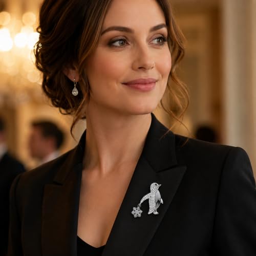 Image of Rhinestone Animal Brooch Pins for Women