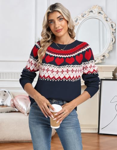 Image of Womens Halloween Knit Sweaters Long Sleeve Crew Neck Fair Isle Pullover