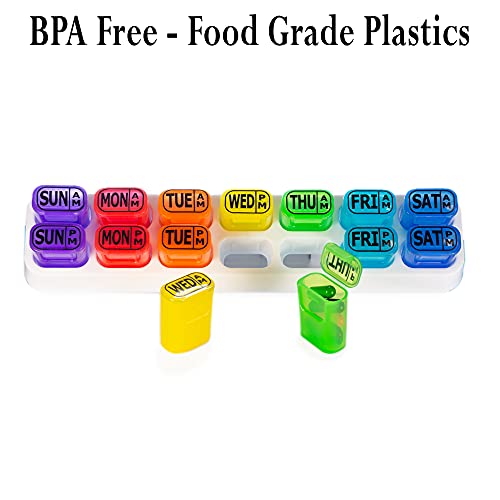GMS 7 Day AM/PM Pill Reminder - Weekly Pill Organizer 7 Days 2 Times a Day - Pop Out Pill Pods for Medication Management (Rainbow) 7 GMS 7 Day AM/PM Pill Reminder - Weekly Pill Organizer 7 Days 2 Times a Day - Pop Out Pill Pods for Medication Management (Rainbow) - Image 8