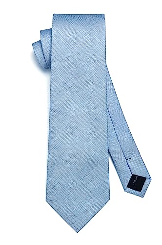 Image of HISDERN Mens Ties Solid Color Tie and Pocket Square Set Classic Woven Formal Neckties & Handkerchief Wedding Party
