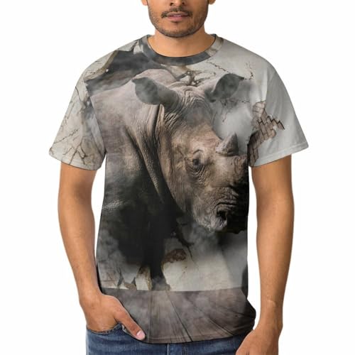 T-Shirt Col Rond Rhino Homme idéal pour un style décontracté lors de vos sorties le week-end