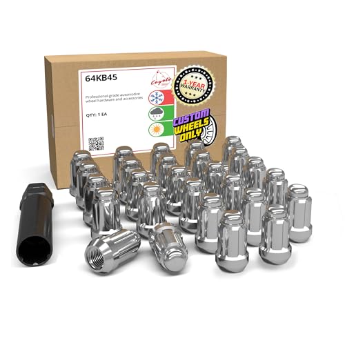 Image of Wheel Accessories Parts 27 Pcs M12x1.5 12x1.5 Thread Car Spline 35mm 1.38 inch Long Lug Nuts Chrome Dual Hex Key 13 /16 inch and 3 /4 inch Hex Fits Ford Bronco 2021+ All Models (Except Raptor)