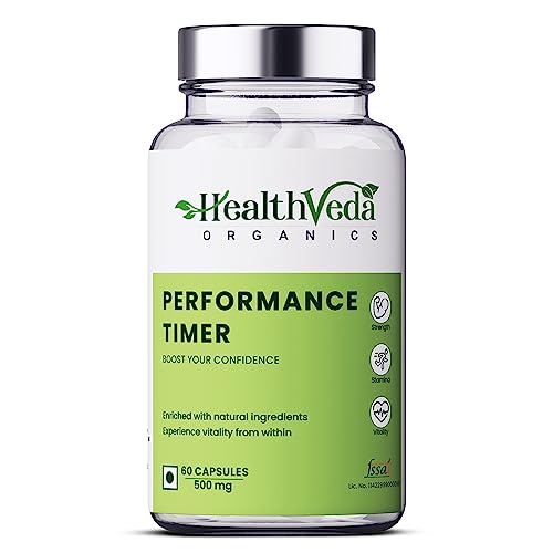 Health Veda Organics Timer for Men | Enhances Immunity, Improves Energy Levels & Boosts Strength | 60 Veg Capsules