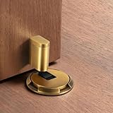RichVibe Pavimento per fermaporta regolabile con meccanismo push-to-lock, struttura in lega di zinco, compatibilità con spazi vuoti da 3,5 cm, bordi lisci, sicurezza per casa e ufficio, nero