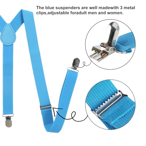 8 Pcs Yellow Halloween Costume Accessories Set,Beanie Hats/Goggles Glasses/Gloves/Suspenders for Unisex Men and Women Adults Cosplay Party Kit4