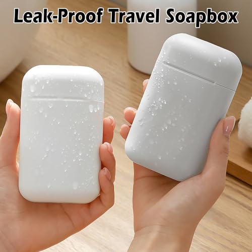 Leak Proof Travel Soap Case with Draining Layer, Portable Soap Container for One Regular Bar Soap, Shatter-Proof Soap Holder for Traveling,Camping,Gym,Outdoor,Compact Bar Soap Caddy (Gray) - Image 3