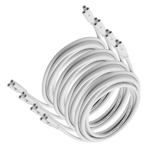TOVINANNA Cavo di Collegamento Doppio T5 T8 per Tubo LED Integrato, 4 Pezzi, senza Saldatura, Filo in Rame Rivestito Plastica, Silicone Bianco, per Lampade LED