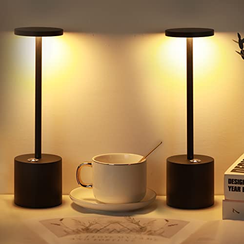 Opiniones de Lamparas los más solicitados. 49 6000 mAh Lámpara de Mesa Inalámbrica con 3 Niveles de Brillo, Lámpara de Escritorio Recargable de Aluminio, Lampara de Mesa LED Portátil para Comedor/Dormitorio/Estudiar (2...