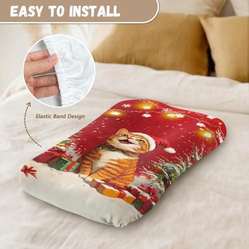 Image of ZOUTAIRONG Christmas Cat Bassinet Sheet Stretchy Bassinet Sheets Bassinet Crib Sheets Set Fitted for Baby Boy and Girl Comfort Fitted for Oval